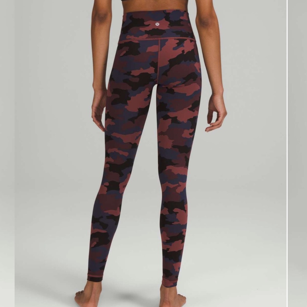 Lululemon Wunder Under High-Rise Tight 28" Full-On Luxtreme Camo Smoky Red Night